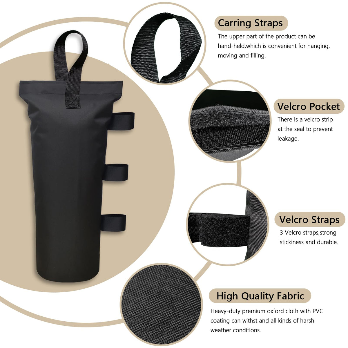 D&ONEHOS weight bag fabric highlights durable 1680D Oxford material and waterproof coating