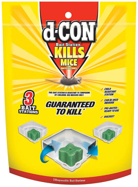 d-CON disposable corner-fit bait station with three-pack for corner coverage