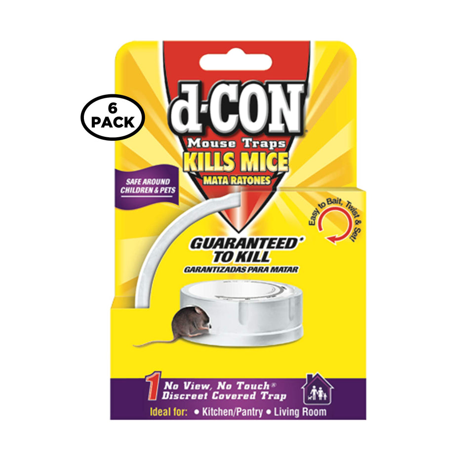 pack of six d-CON No View No Touch traps for discreet home pest control