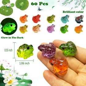 Dabshuyikk resin frogs glow after sun exposure for fairy gardens.
