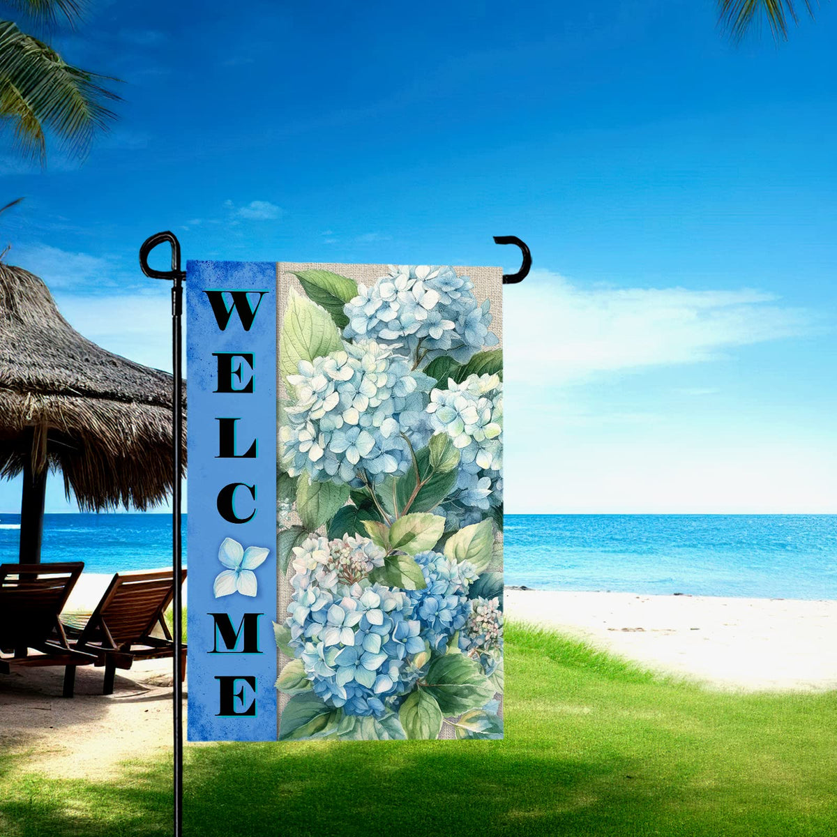 Dacawin Hydrangea flag stand compatibility for easy setup with standard stands.