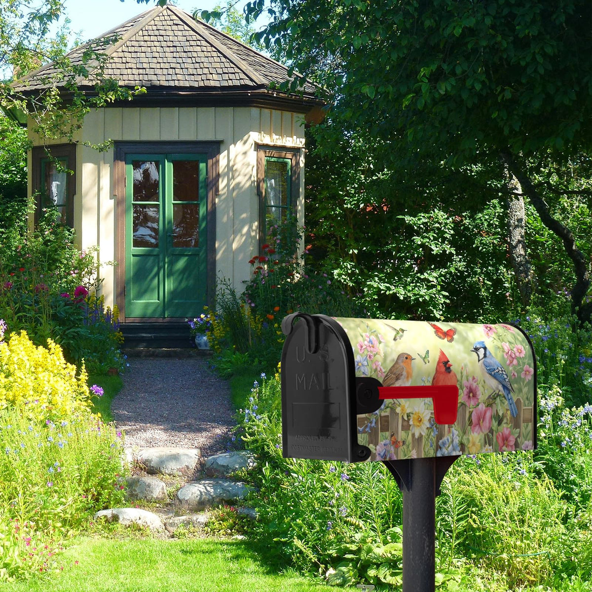 Dacawin waterproof and fade-resistant mailbox cover protects outdoor mailboxes.