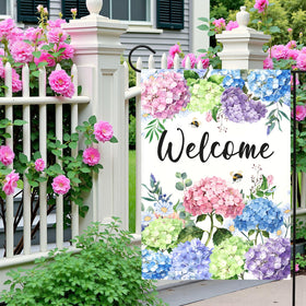 Dacawin hydrangea flag along garden path brightens outdoor spaces.