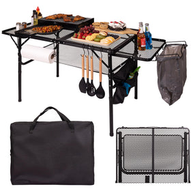 DAFRUM folding table with carry bag for portable, organized picnics and trips.