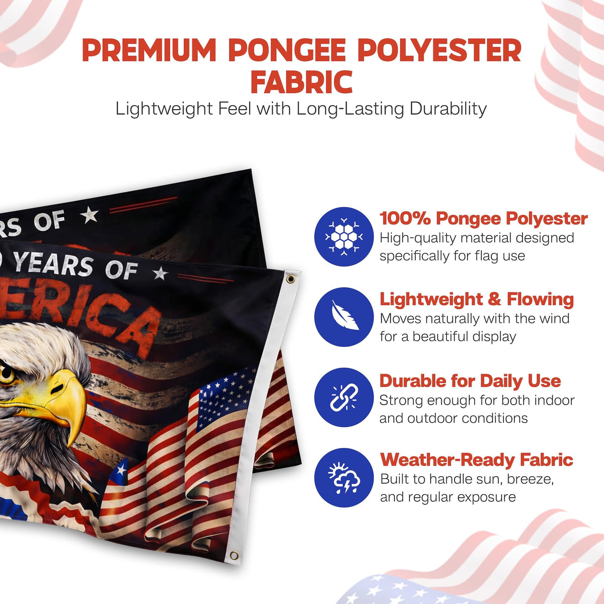 Dagera patriotic eagle artwork flag enhances Memorial Day and 4th of July décor.