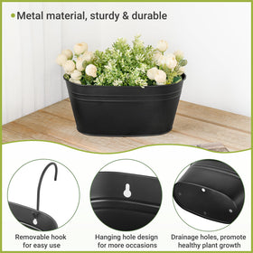 Dahey planters feature drainage holes to prevent waterlogging.