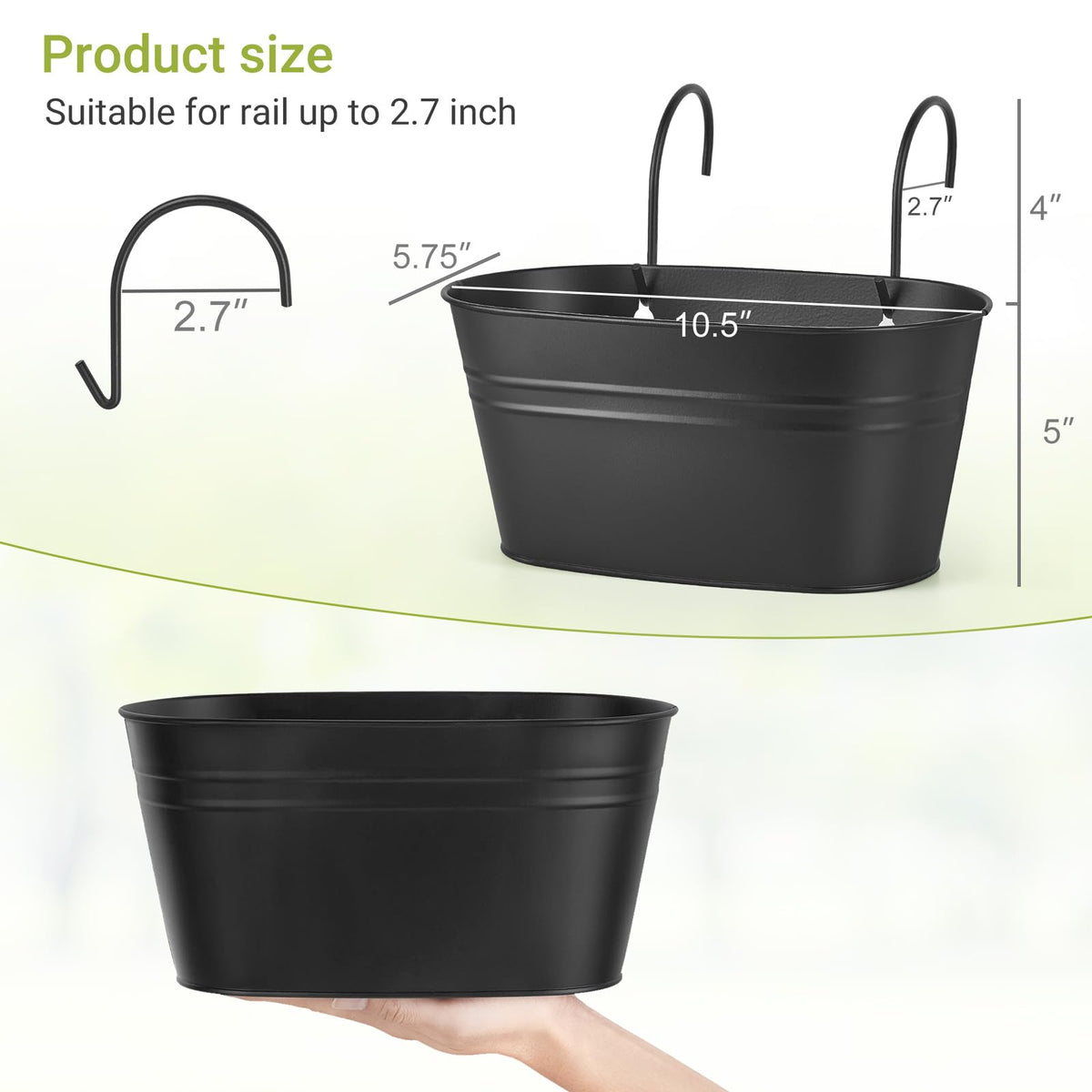 Dahey 3pc hanging planters wall-mount setup with hooks for compact spaces.