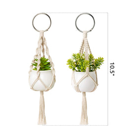 Dahey braided cotton planter with tassels adds rustic charm to any room or car