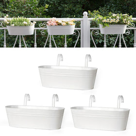 Dahey hanging flower pots on railing add space-saving balcony charm