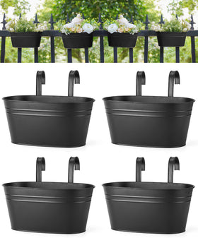 Dahey hanging planter on a balcony rail adds stylish outdoor decor