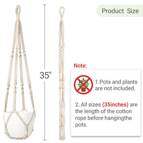 Ivory boho decor: Dahey macrame hangers suit living rooms