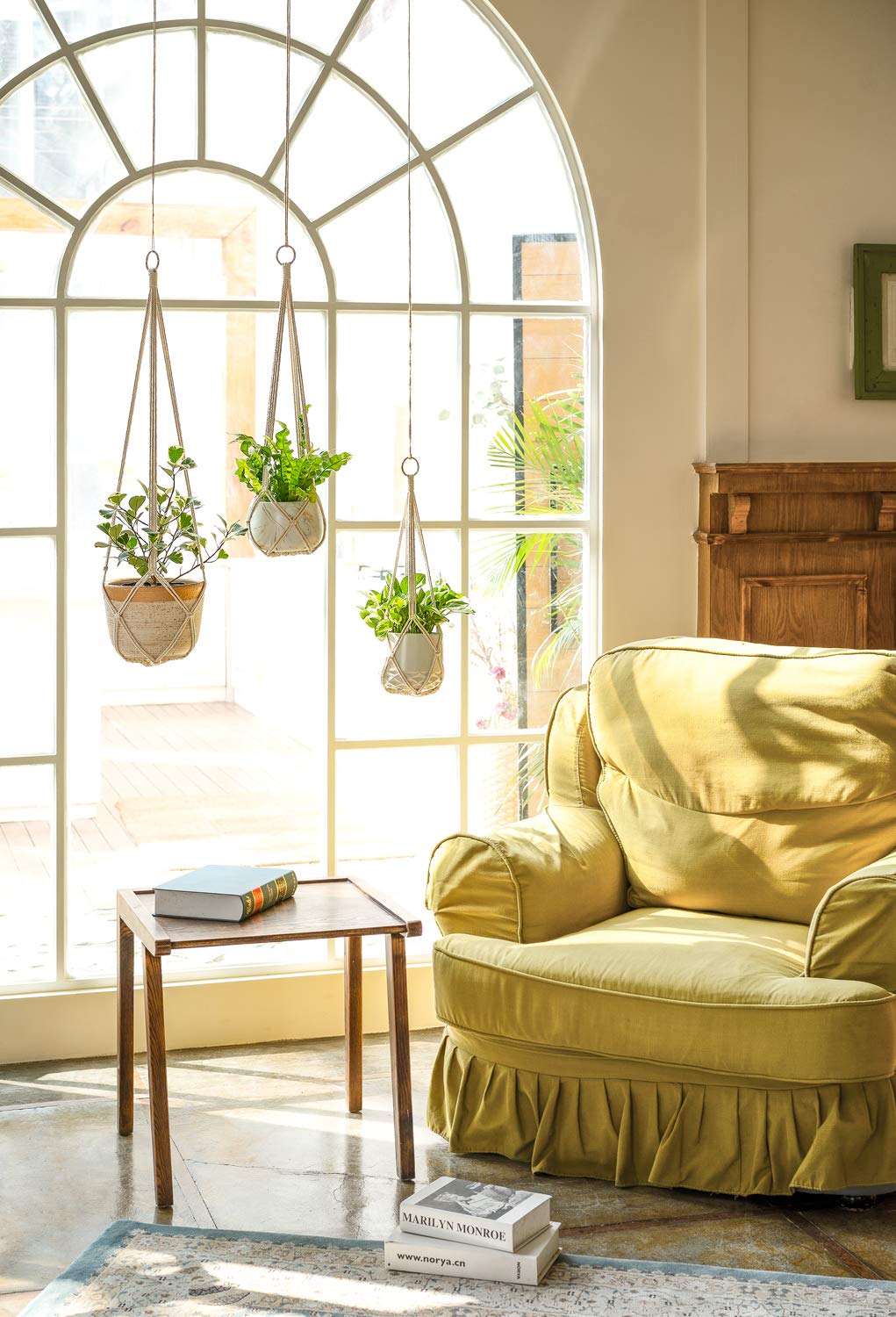 Dahey macrame 23-inch cream hanger for compact spaces