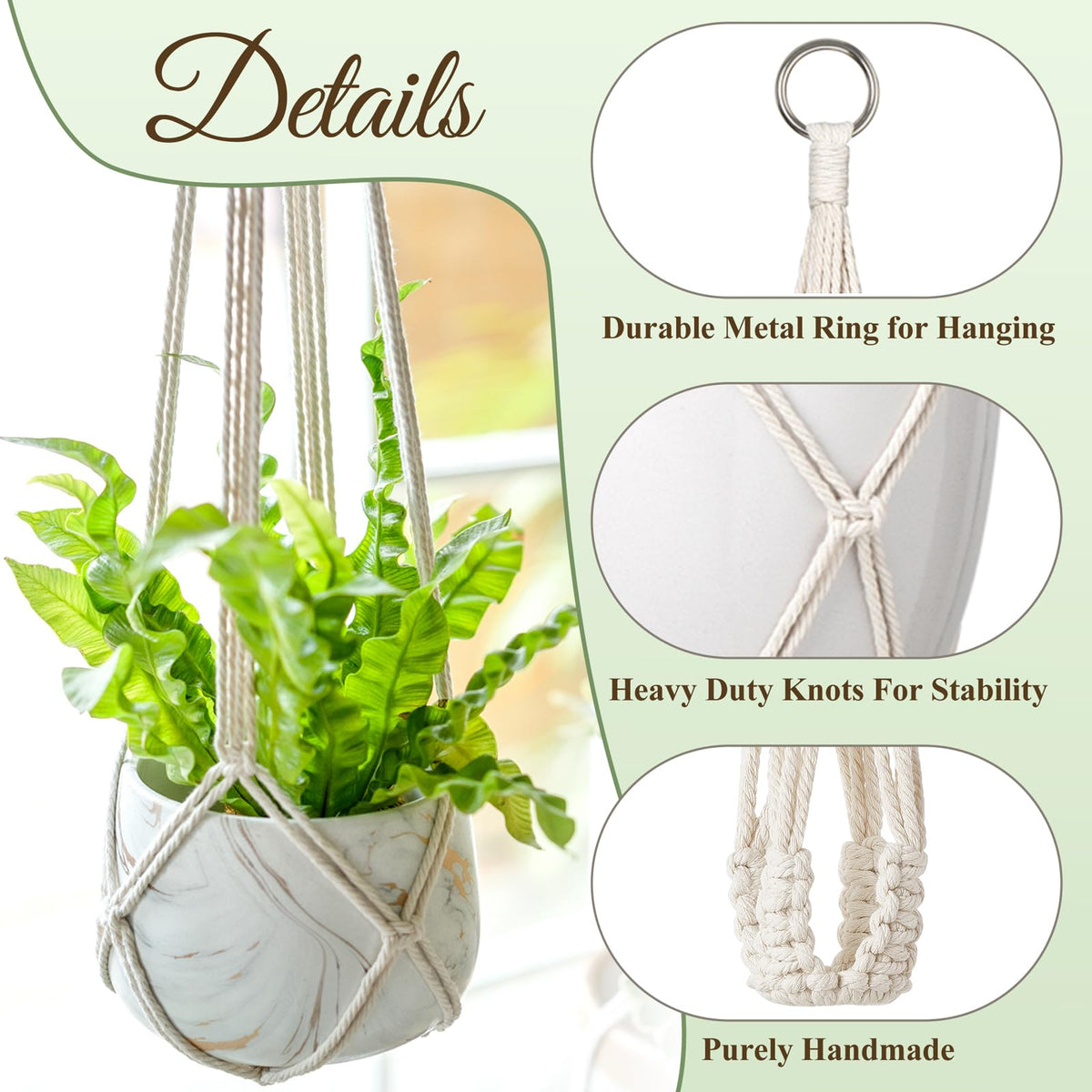 Dahey macrame hanger in living room setup for boho decor