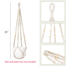 Dahey two-pack 35-inch ivory macrame hangers ready for pots up to 9 inches