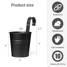 Dahey metal hanging planters with detachable hooks offer easy removal.