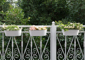 Dahey durable metal hanging planters suit outdoor patios and gardens