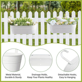 Dahey rectangular hanging planter on rail keeps soil neat and accessible