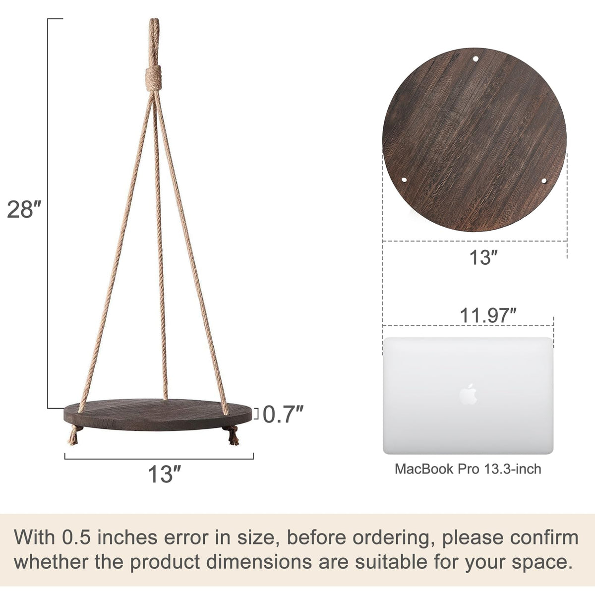 Dahey vintage hanging shelf dark brown suits kitchens and patios with timeless character.