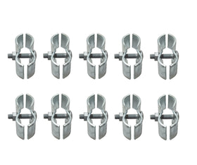 Dailydanny 1-3/8-inch chain link fence clamps securing kennel panels.