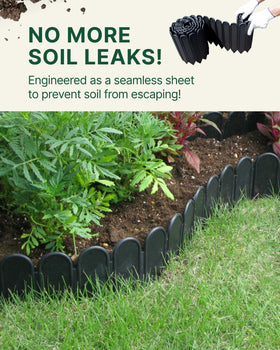 DAIM FlexWall Edge durable weatherproof border resists mulch and soil spillage.