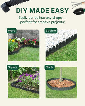 DAIM FlexWall Edge quick-install edging simplifies raised bed setup.
