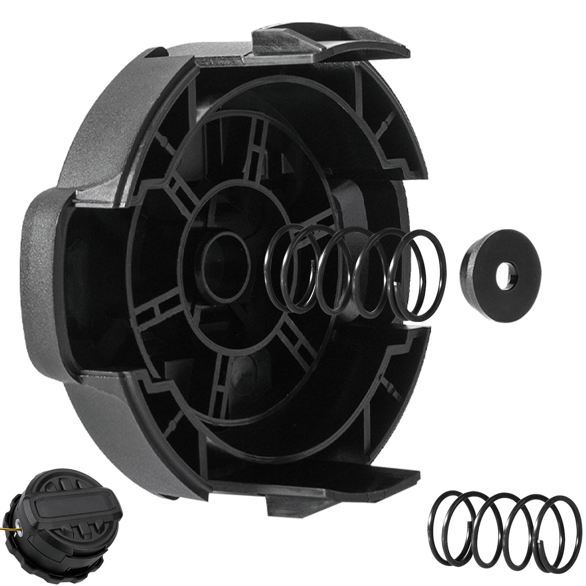 Dairrr Fuuu cap cover in black for Dewalt trimmer heads, quick replacement.