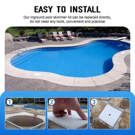 Dairrr Fuuu white skimmer cover fits standard inground pool skimmers.