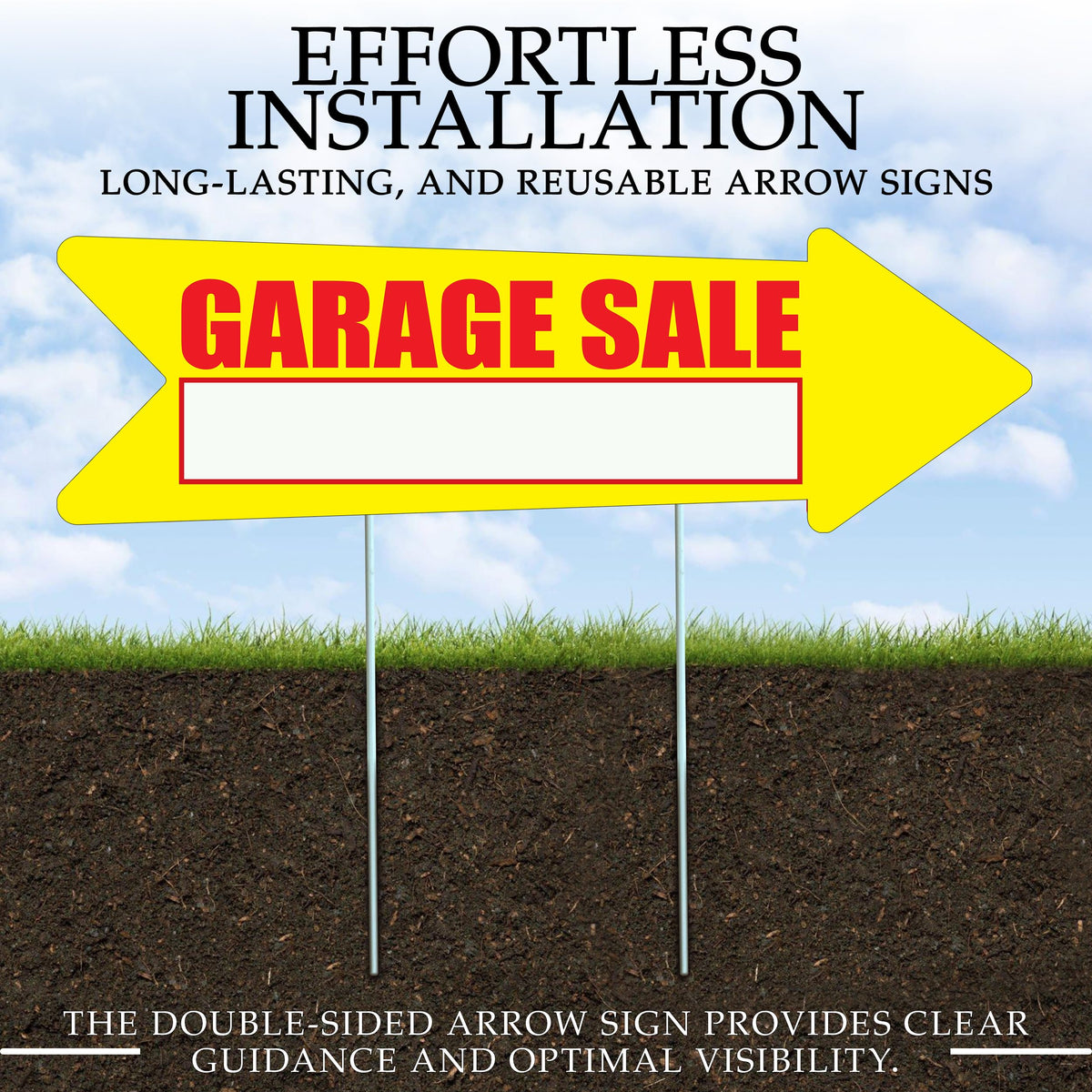 DAJDC yard sign printed on both sides for maximum visibility from all directions