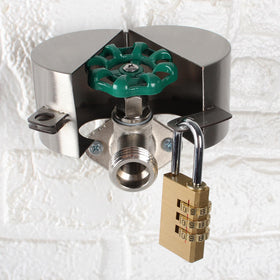 Dakekou garden faucet lock compatible with standard faucets for easy security.