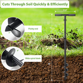 DAKEPOLE 38-inch handle design reduces bending for comfortable upright digging in long tasks.