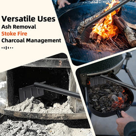 DAKEPOLE angled rake head for fast ash removal and even fuel distribution
