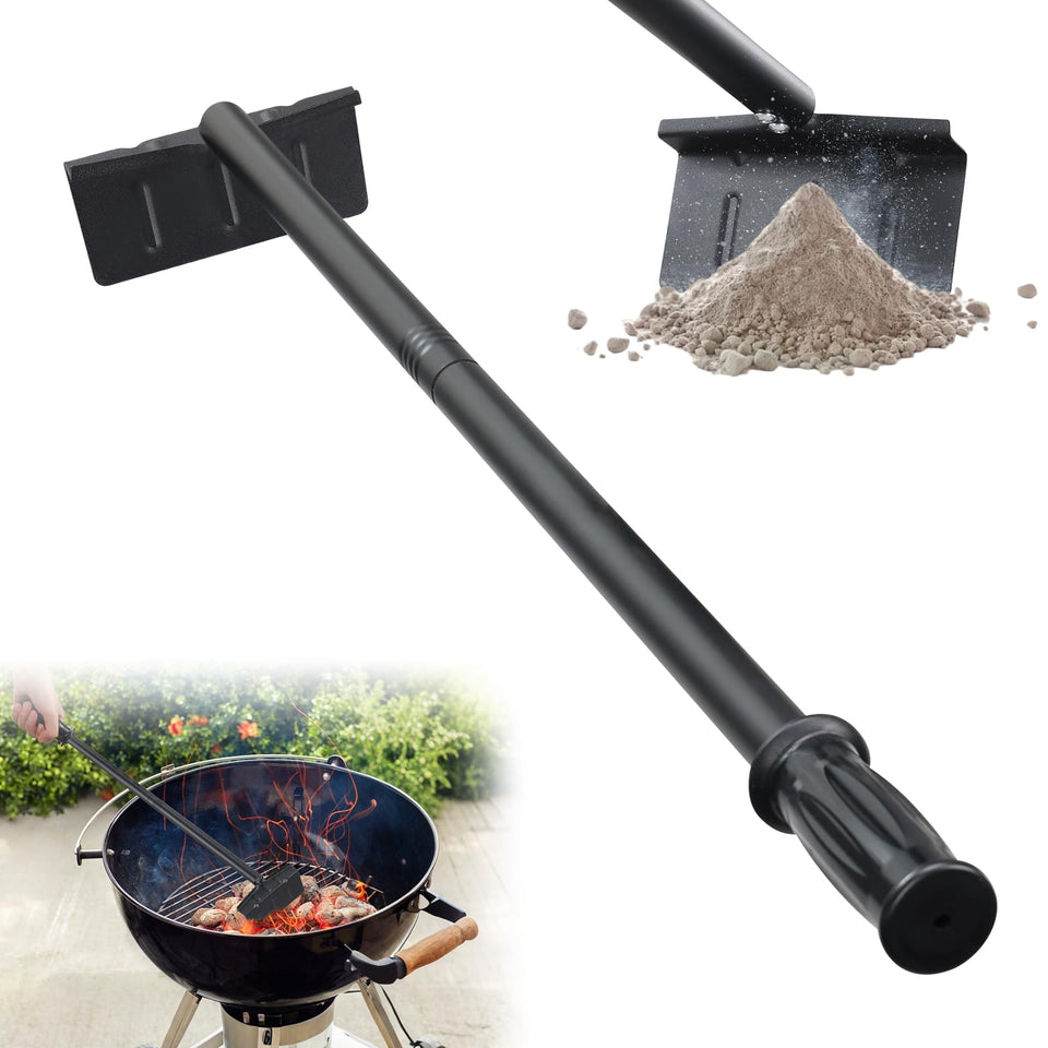 DAKEPOLE charcoal rake 29in extended-handle for safer grilling cleanup