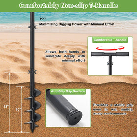 DAKEPOLE comfort grip T-handle provides secure control, even with gloves.
