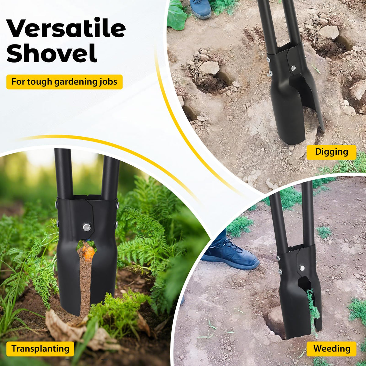 Dakepole post hole digger features all-metal construction for rugged use.