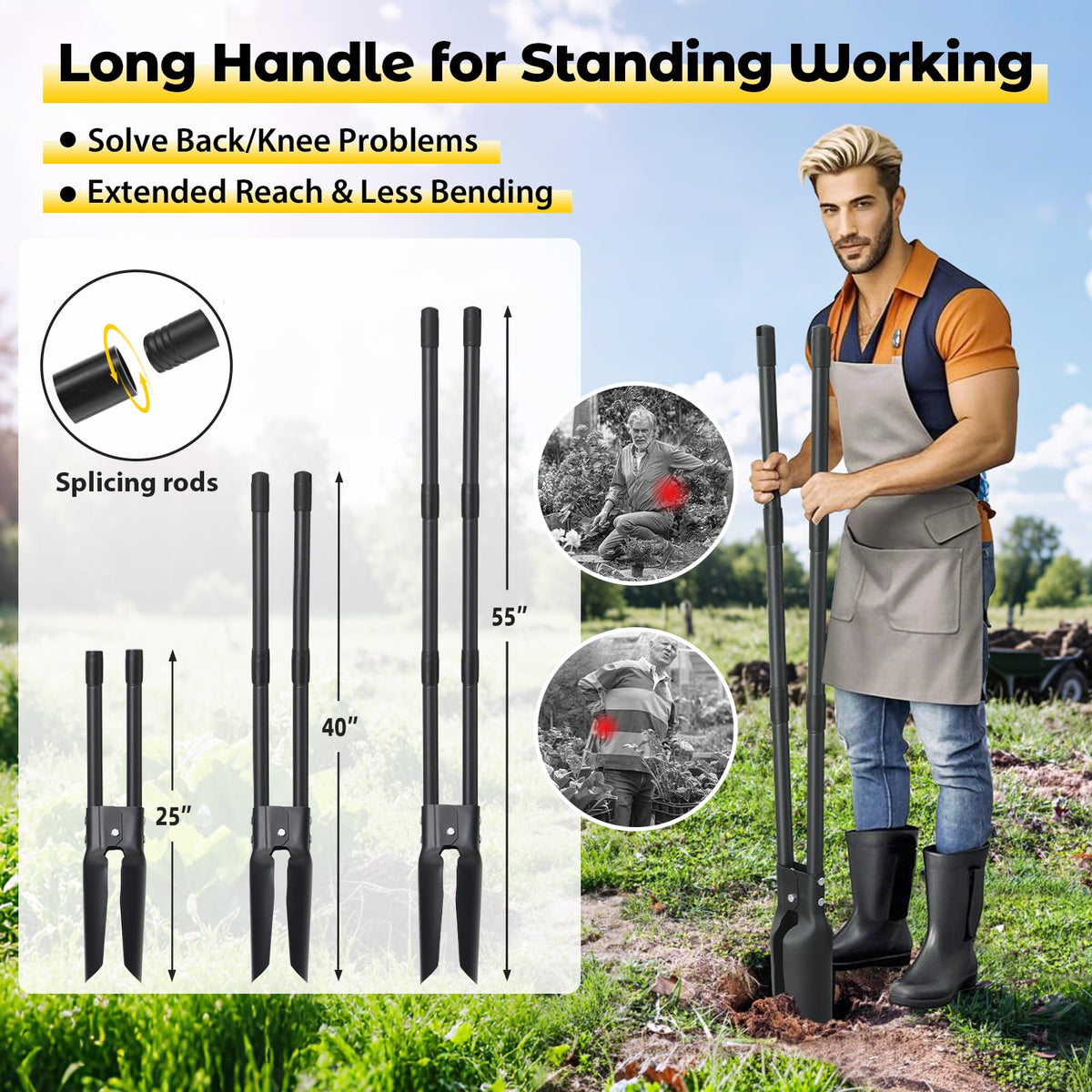 Dakepole post hole digger supports weed removal and soil shaping tasks.