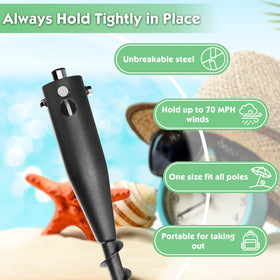 DAKEPOLE screw-in ground anchor for grass or sand with easy leverage.