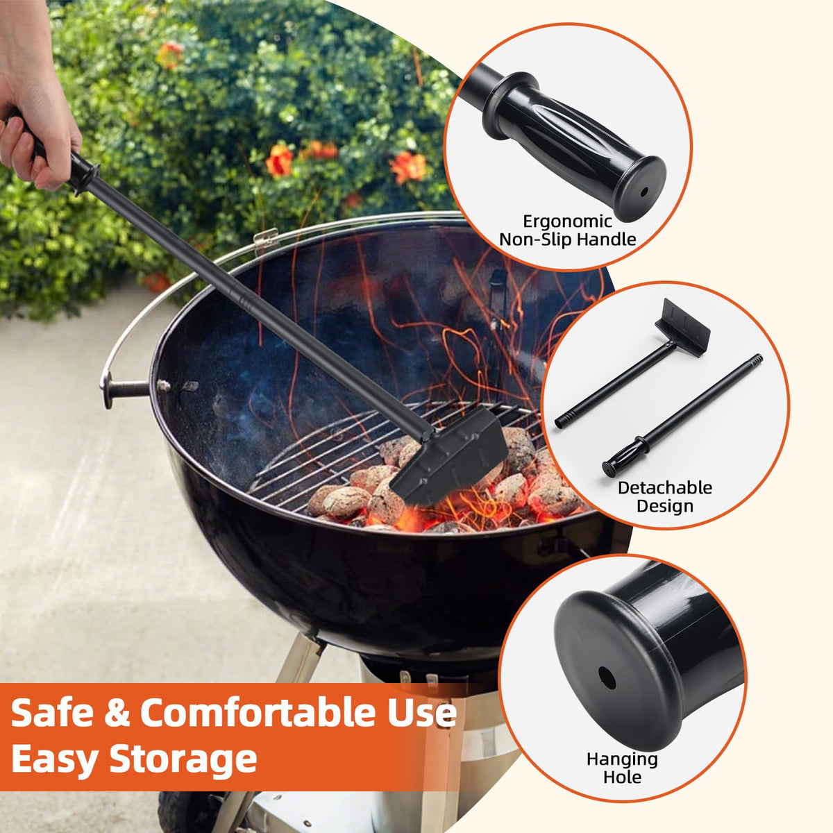 DAKEPOLE textured grip handle ensures secure handling even with gloves