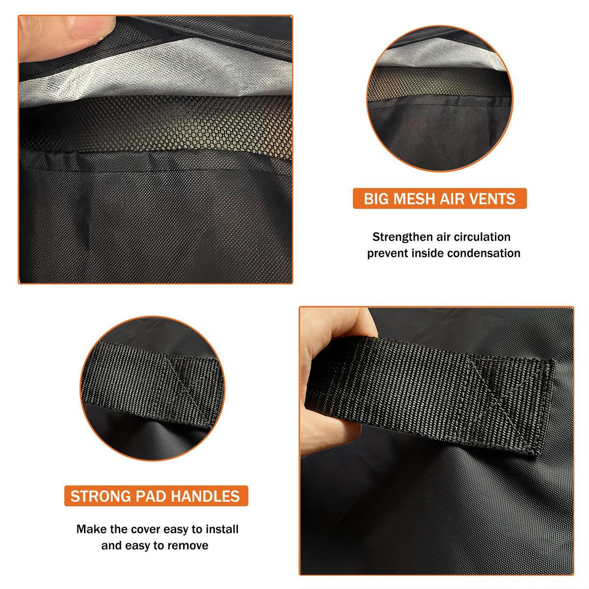 Dalema cover features front air vent for improved ventilation.