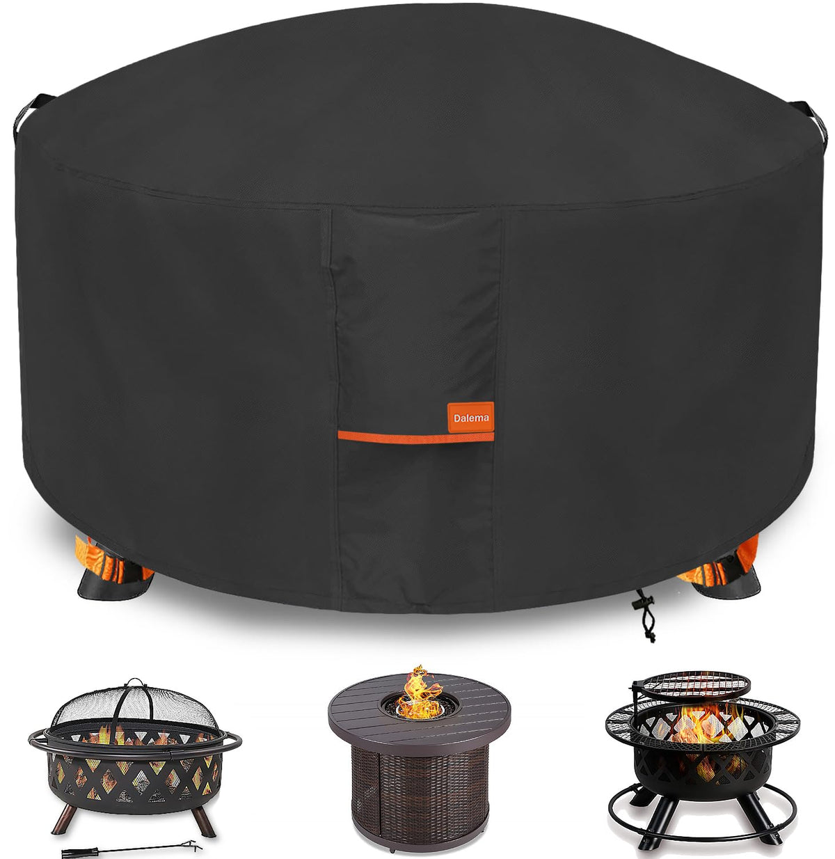 Dalema fire pit cover round 48in diameter protects your fire pit from rain and debris.