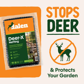 Dalen Deer-X netting displays 7 ft by 100 ft coverage in view