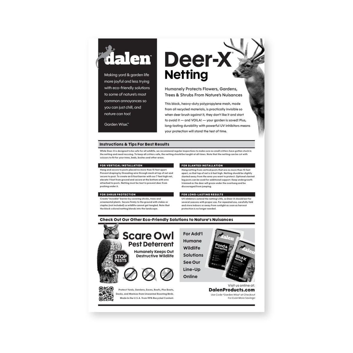 Dalen Deer-X black mesh close-up showing durable material