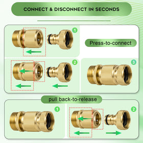 Dalmbox brass hose connector close-up with smooth finish ready for hassle-free use.