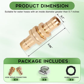 Stainless clamps provide rust resistance and secure seals.