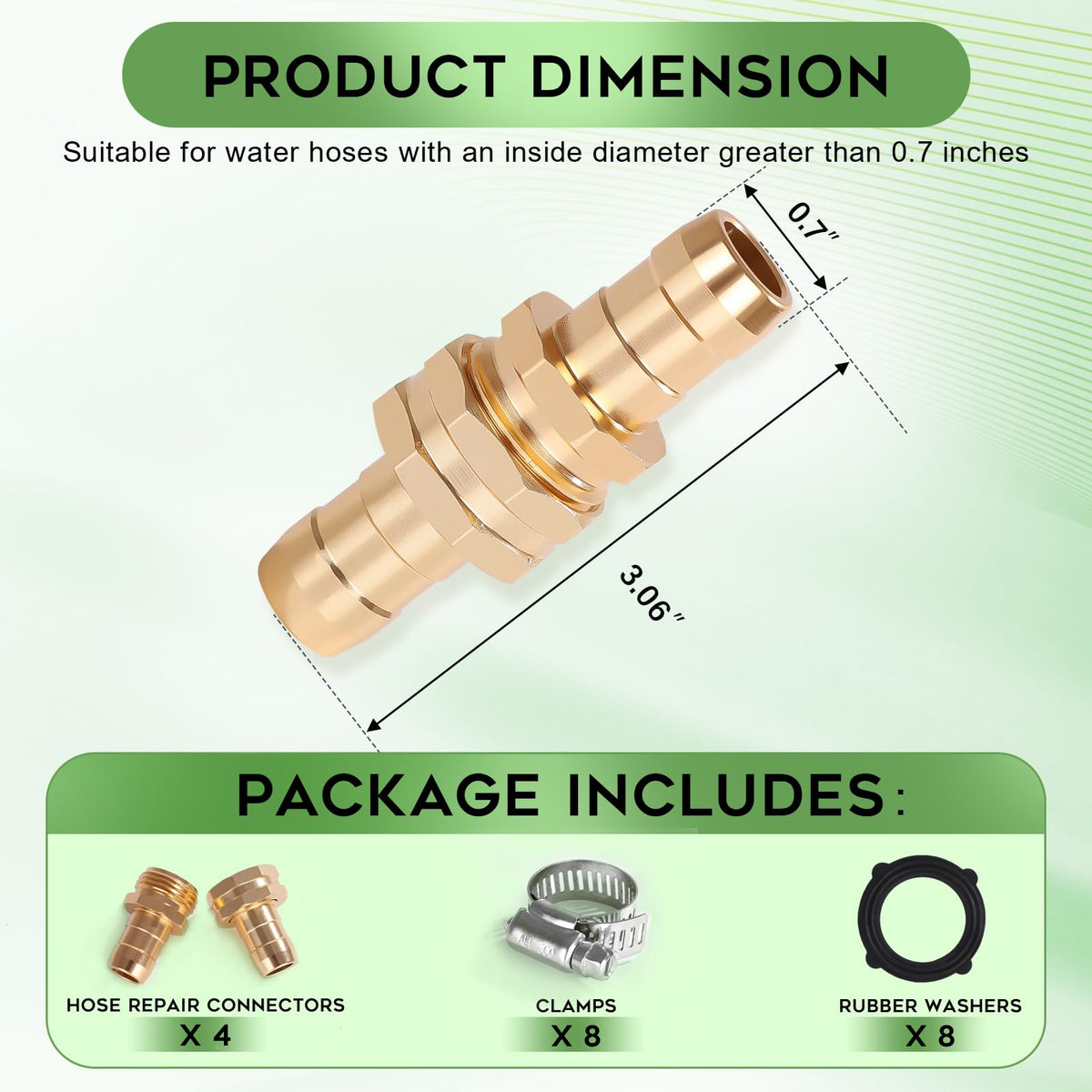 Dalmbox 3-4 inch hose fittings demonstrate broad compatibility with standard hoses.