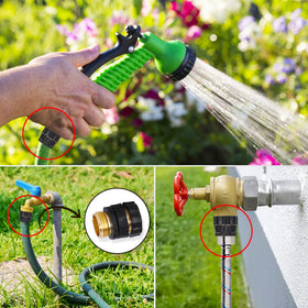 Dalmbox quick connectors in action for efficient garden tasks.