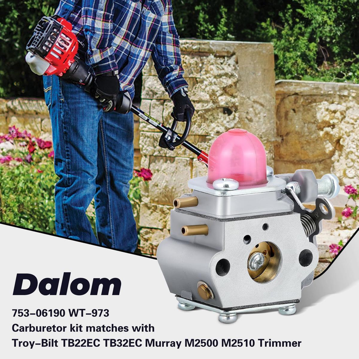 Dalom 753-06190 carburetor closeup showing precision components for reliable performance