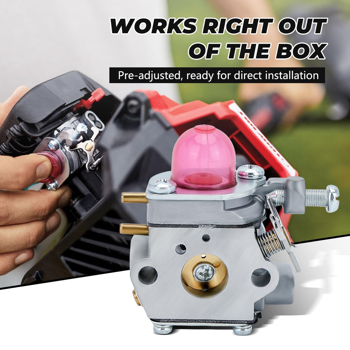 Dalom 753-06190 carburetor side view highlights compact design for easy installation