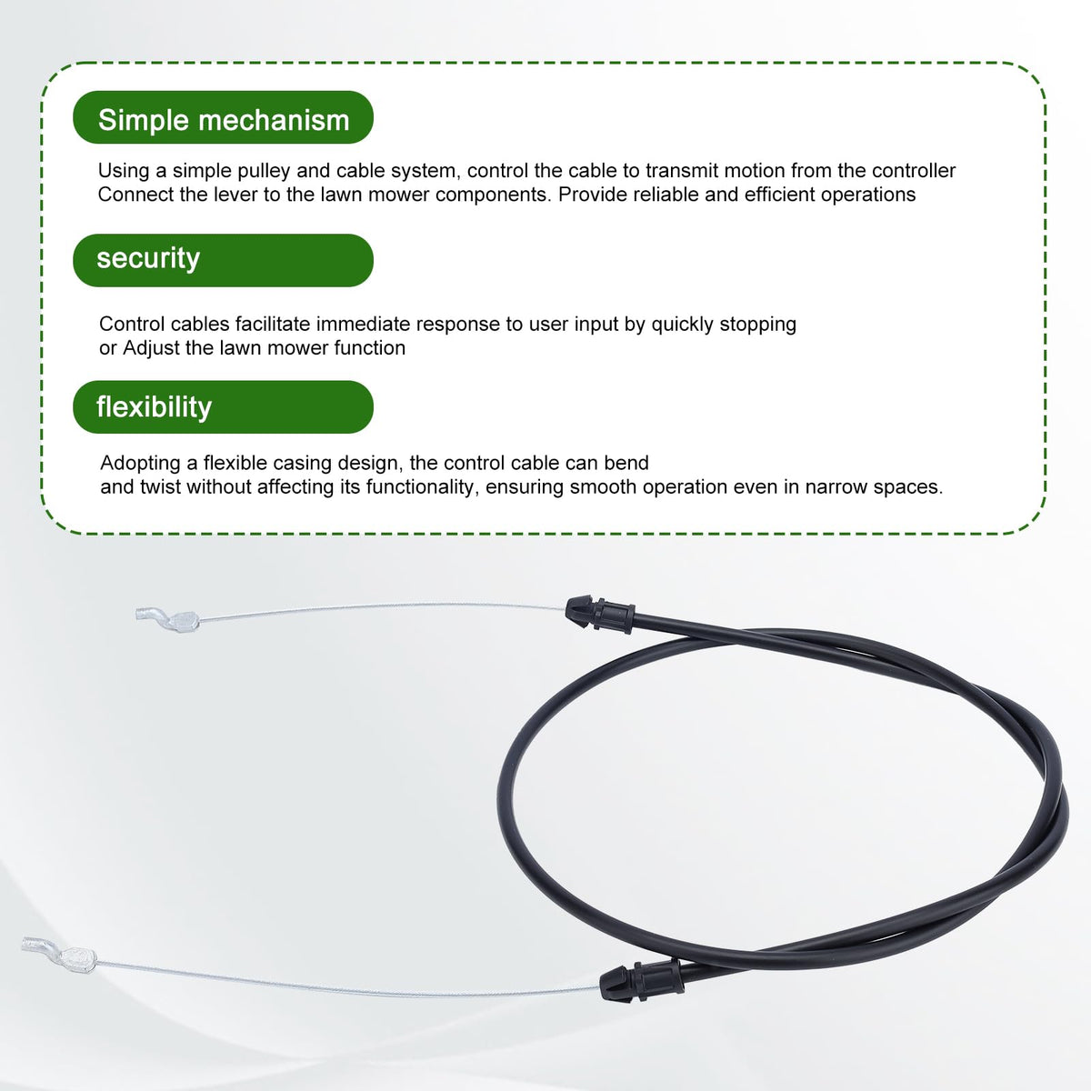 Dalom blade control cable ends with Z bend for secure attachment
