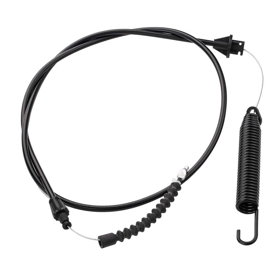 Dalom deck engagement cable close-up with durable fittings for Cub Cadet mowers