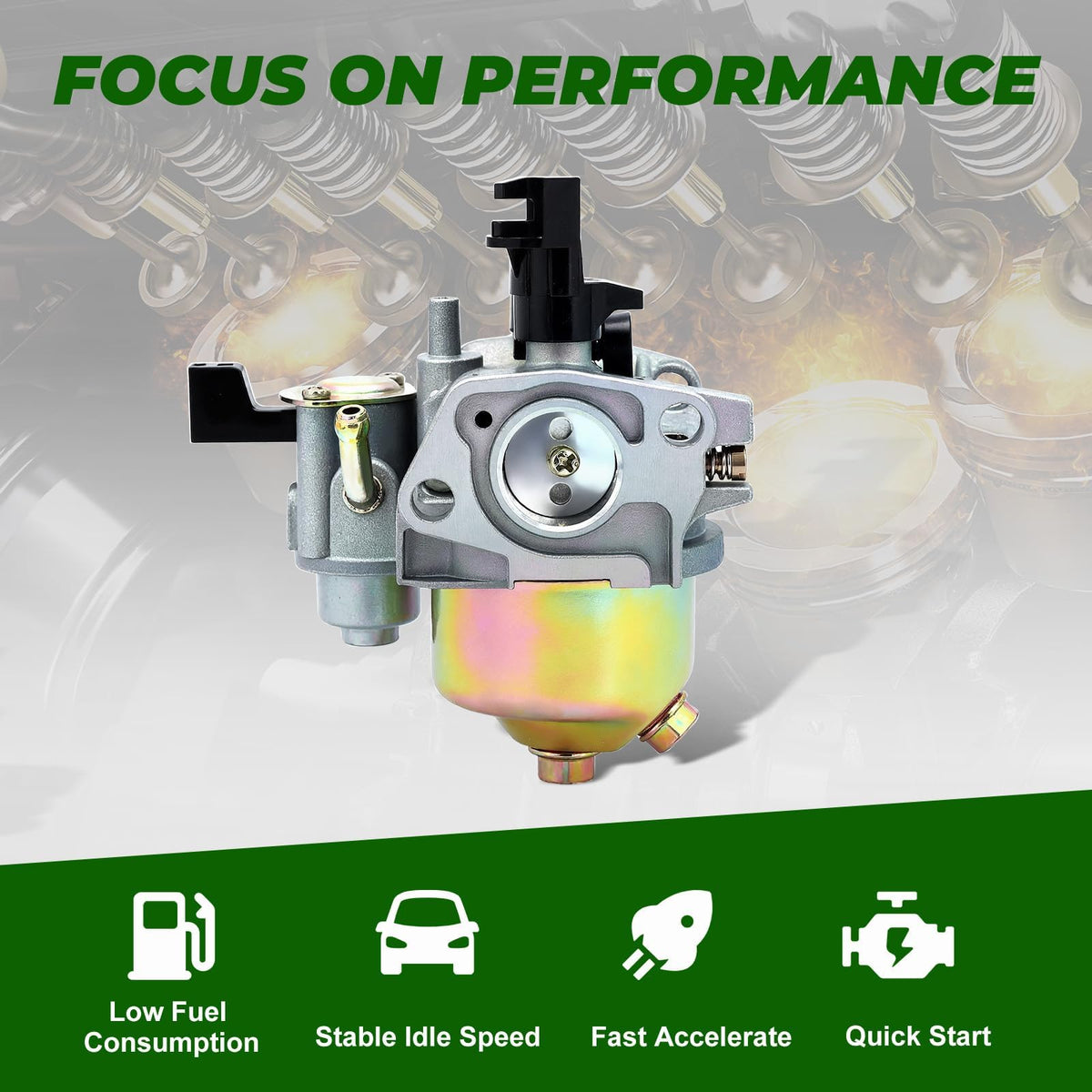 Dalom GX160 carburetor interior view with precise intake components